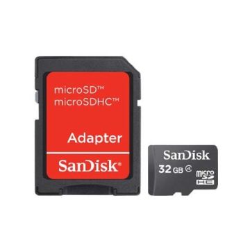 SanDisk MicroSDHC 32GB + SD Adapter - Flashgeheugenkaart