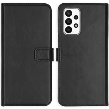 Selencia Echt Lederen Bookcase Samsung Galaxy A23 (5G) - Zwart