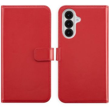 Selencia Echt Lederen Bookcase Samsung Galaxy A56 - Rood