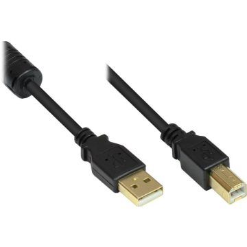 Good Connections USB2.0 Kabel m.Ferrit A-B zwart. 1m