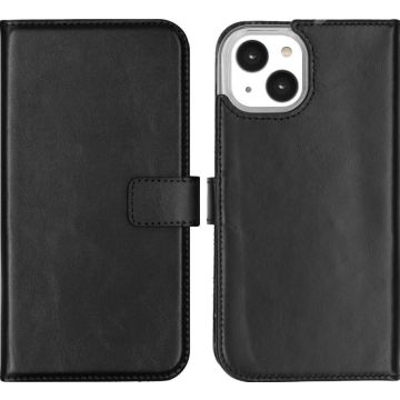 Selencia Echt Lederen Bookcase iPhone 14 - Zwart