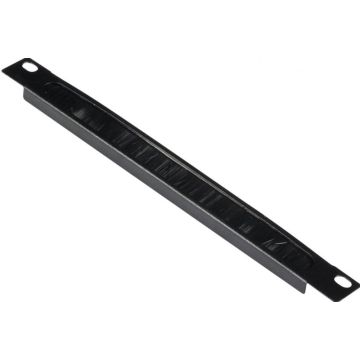 Equip 10" Kabelgoot met Bürsteneinsatz, 1U zwart
