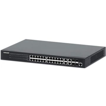 INTELLINET 24 Port Gigbit PoE+ Switch mit 4 SFP-Ports