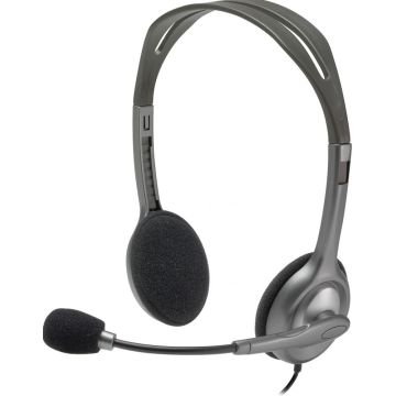 Logitech H110 headset, Bedraad, Kantoor/callcenter, 20 - 20000 Hz, 74 g, Headset, Zwart, Zilver