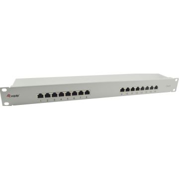 Equip Patchpanel 16x RJ45 Cat6 19"" 1HE grijs