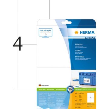 HERMA Etiketten Premium A4 weiß 105x148 mm Papier 100 St.