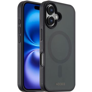 Accezz Rugged Frosted Backcover met MagSafe iPhone 16 - Zwart