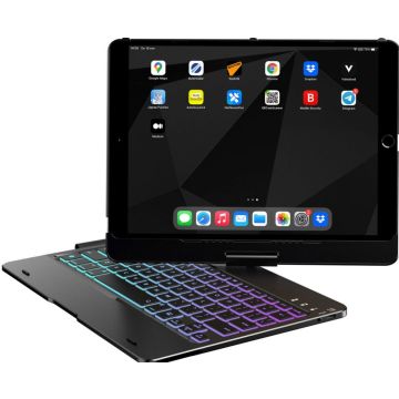 Accezz 360 Slim Keyboard Bookcase QWERTY iPad 10.2 inch (2019/2020/2021) / iPad Pro 10.5 (2017) - Zwart
