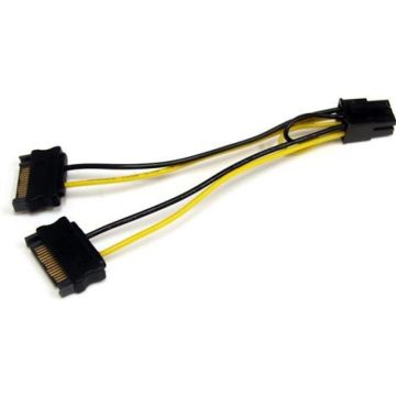 StarTech.com 15cm SATA Voeding naar 6-pins PCI Express Videokaart Voeding Verloopkabel - Voedingskabel
