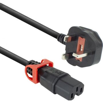 POWERCORD UK-C15L BLACK 2.00M. 1 stk