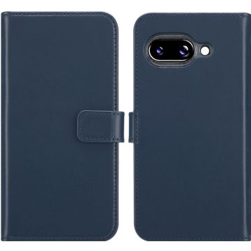 Selencia Echt Lederen Bookcase Google Pixel 9A - Blauw