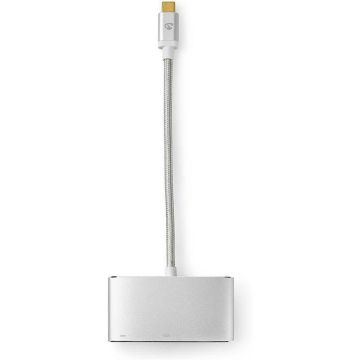 USB Type-C Multi Adapter Cable | Type-C Male - USB A Female + VGA Female + USB Type-C Female | 0.2 m | Aluminium