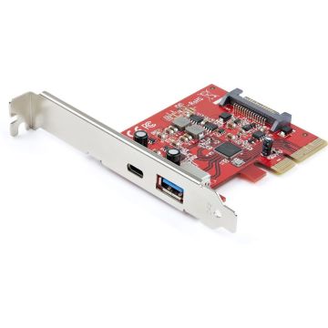 StarTech.com 2-Port 10Gbps USB-A & USB-C PCIe Card, USB 3.1 Gen 2 PCI Express Type CA Host Controller Card Adapter, USB 3.2 Gen 2x1 PCIe Desktop Expansion Add-On Card, WindowsmacOSLinux - FullLow-Profile