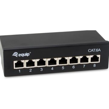 Equip Patchpanel 8x RJ45 Cat6A 19" FTP 1HE Premium zwart