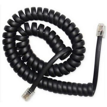 gembird Spiralkabel Telefonhörer, RJ10 (4P4C), 2 m, zwart.