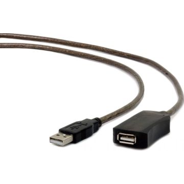 gembird Aktives USB 2.0-Verlängerungskabel, 5 m, zwart.