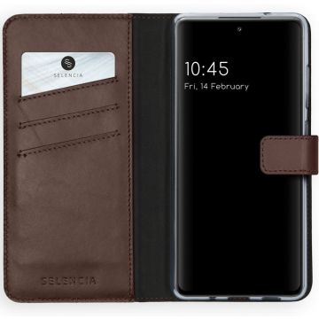 Selencia Echt Lederen Bookcase Samsung Galaxy S20 FE - Bruin