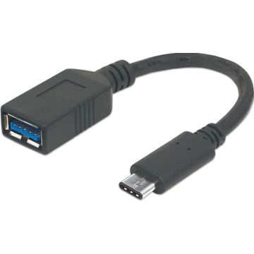 Manhattan USB-C Kabel C-stekker - A-Buchse 12cm USB 3.1 Gen1