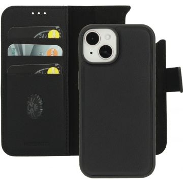 Mobiparts Leather 2 in 1 Wallet Case Apple iPhone 15 Black (iPhone 15) Zwart