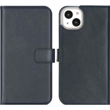 Selencia Echt Lederen Bookcase iPhone 14 Plus - Blauw