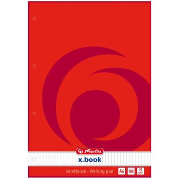 Herlitz schrijfblok A4 100 Pag. kariert 4-Loch geleimt
