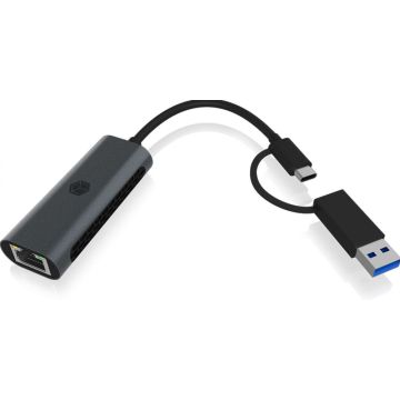 Adapter IcyBox USB3.2 Gen1 Type-A, Type-C 2.5GB Ethernet LAN retail