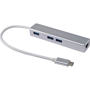 Equip Adapter USB-C -> RJ45 10/100/1000,3xUSB3.0 0.15m zwart