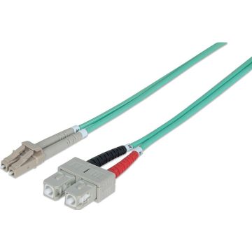 Intellinet LWL aansluitkabel LC/SC 3m Multimode OM3 aqua