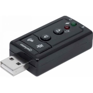 Manhattan Hi-Speed USB 2.0 - 3D 7.1 Soen Adapter zwart
