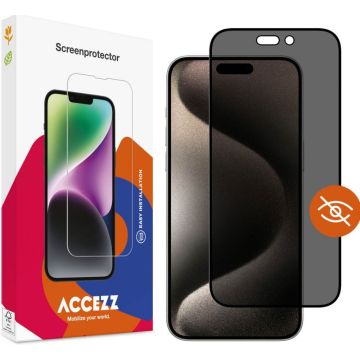 Accezz Gehard Glas Privacy Screenprotector iPhone 15 Pro