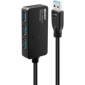 LINDY 10m USB 3.0 Active Extension Pro 4 Port Hub
