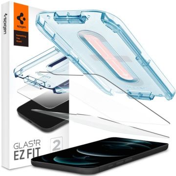 Spigen GLAS.tR EZ Fit - Schermbeschermer voor mobiele telefoon
