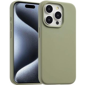 Accezz Liquid Silicone Backcover met MagSafe iPhone 15 Pro Max - Cooper Green