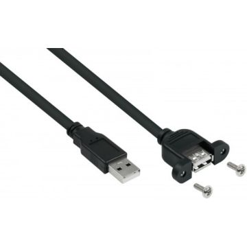 kabelmeister USB2.0 verleng A-St.-Einbaub.A zwart. 0,3m