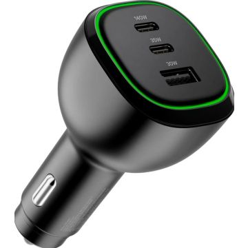 Alogic Lagegerät Auto 165W 2xUSB-C+1xUSB-A + 240W Kabel 1m