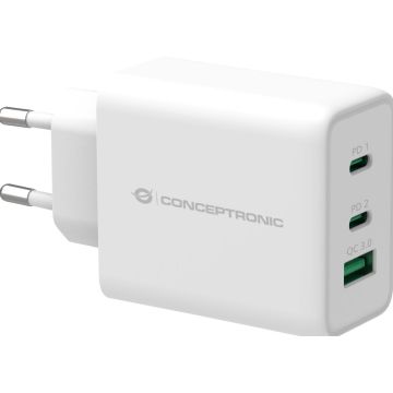 CONCEPTRONIC Ladegerät 3Port 65W,GaN USB-P 3.0 weiß
