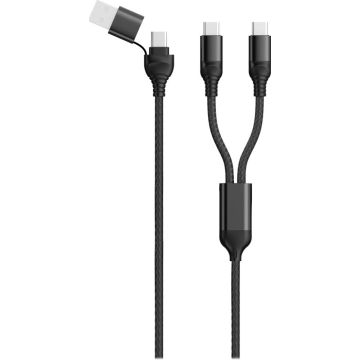 2GO USB / Type C Ladekabel DUO Type C schwarz 120cm