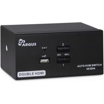 Inter-Tech KVM Switch KVM AS-22HA Metall