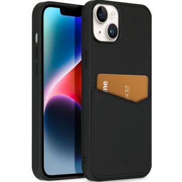 Accezz Premium Leather Card Slot Backcover iPhone 14 Plus - Zwart
