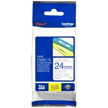 Brother TZe-253 - Blauw op wit