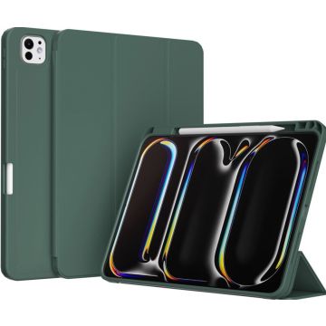 Accezz Smart Silicone Bookcase iPad Pro 11 (2024) M4 - Donkergroen