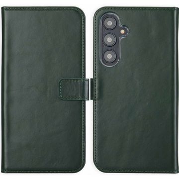 Selencia Echt Lederen Bookcase Samsung Galaxy S24 FE - Groen