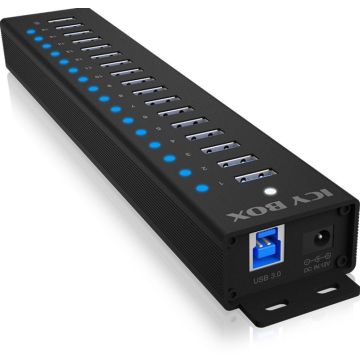 Hub 16+1 Port USB IcyBox 16x USB; 1x USB Laden USB3.2 Gen1 retail