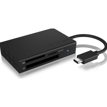 RaidSonic ICY BOX IB-CR401-C3 - Kaartlezer (SD, CF, microSD, microSDHC, SDXC, microSDXC, SDHC UHS-I, SDXC UHS-I, microSDHC UHS-I, microSDXC UHS-I, SDHC UHS-II, SDXC UHS-II, CF UDMA, microSDHC UHS-II, microSDXC UHS-II)