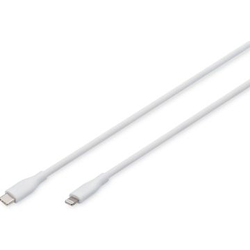 DIGITUS USB 2.0 aansluitkabel Type C-Lightning Silicon 1m W