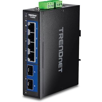 Trendnet 6-Port Industrial 2.5G DIN-Rail Switch with 10G SFP+ Ports - Switch