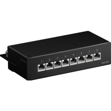 CAT 6a Mini/Desktop Patch Panel, 8 Port