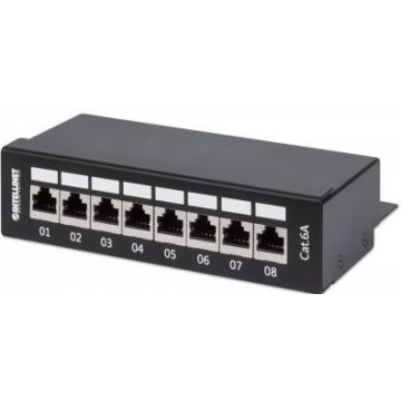INTELLINET 8-Port Cat6a Patchpanel FTP Desktop schwarz
