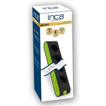 INCA stekker omlijsting IPW-44SY3 5 Steck.,LED Anz. zwart 3,0m