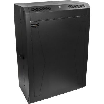 StarTech.com 8U 19" Verticaal Wandmonteerbaar Server Rack Cabinet, Low Profile 38cm (15"), Diepte 76cm (30"), Afsluitbaar Rack met 2U voor Switch Patch Panel Router Montage, Voorgemonteerd(RK830WALVS) - Rack-kast